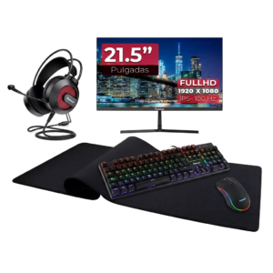 AURUM SILVER BOX + DIADEMAS + TECLADO MECANICO + MOUSE + PADMOUSE