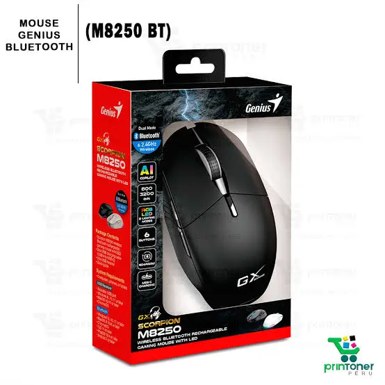 MOUSE GAMER INALÁMBRICO GENIUS SCORPION M8250 RGB 3200 DPI - Image 2