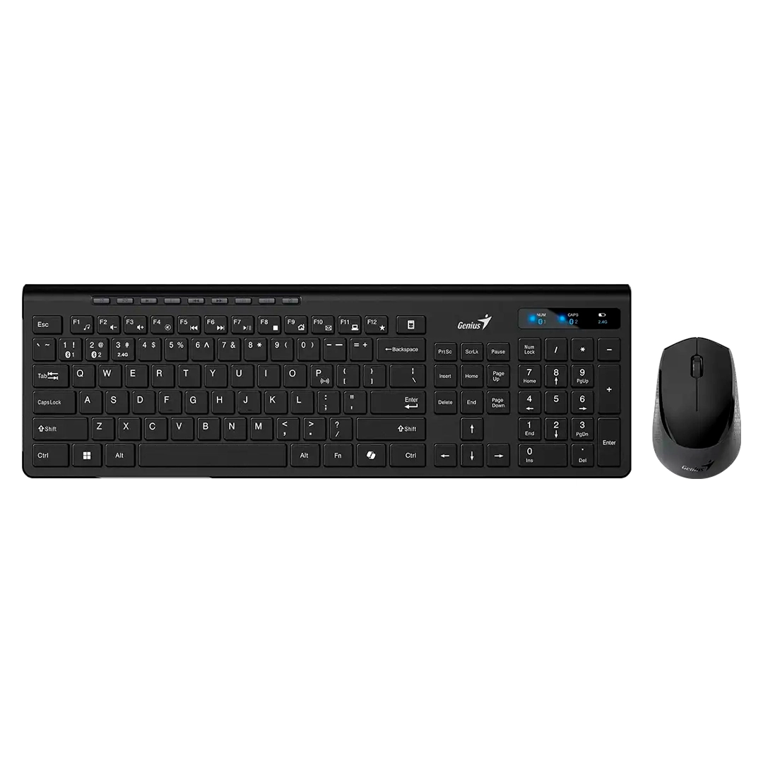 Genius SlimStar 8230 – Combo Teclado y Mouse Inalámbrico Bluetooth 5.3 + 2.4 GHz"